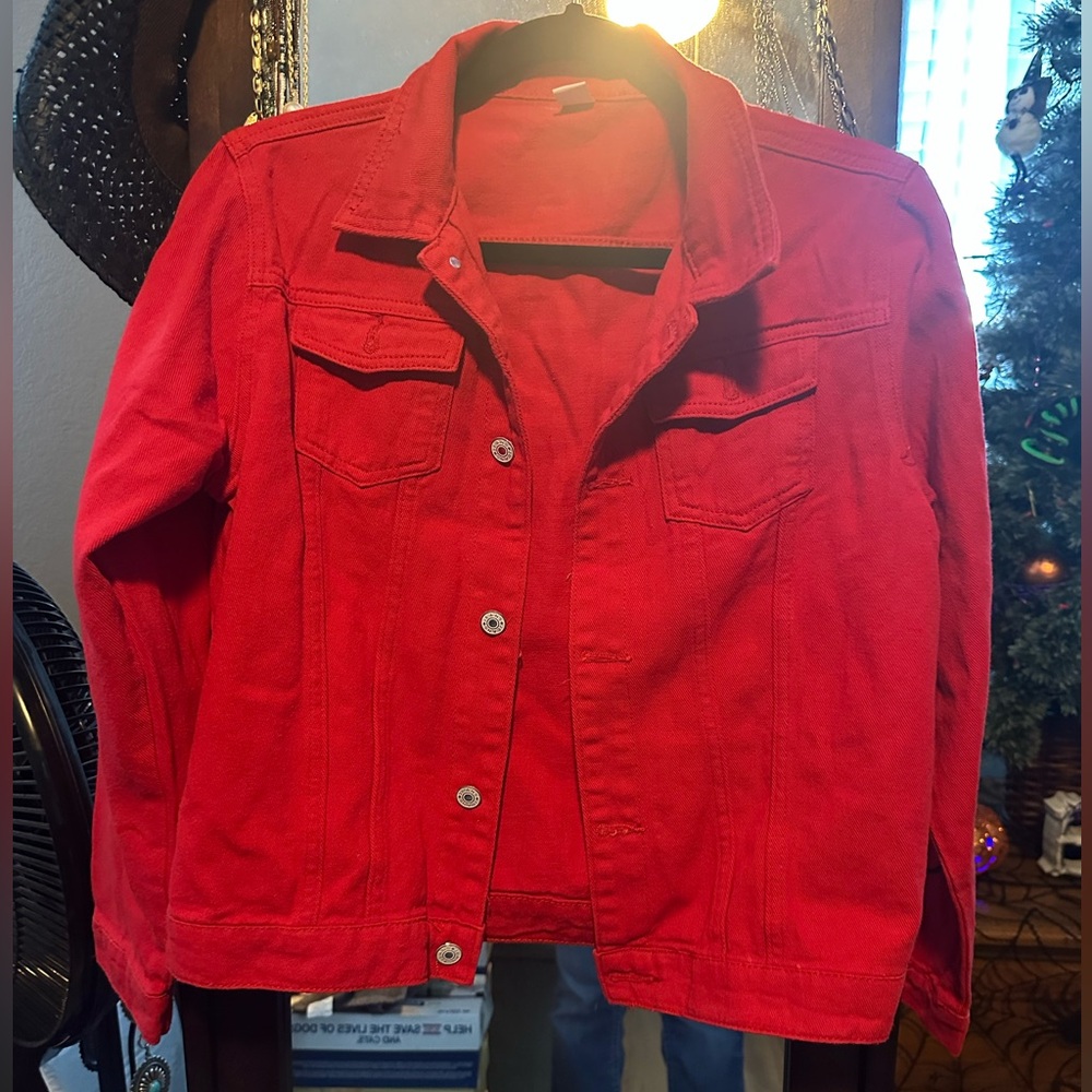 2 - Red Jean Lightweight Jacket